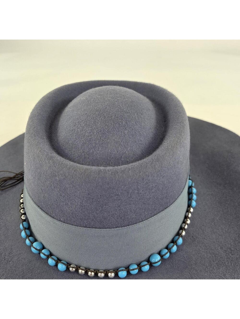 SHYANNE WOMEN'S DANCER TELESCOPE WOOL FELT WESTERN HAT ONE SIZE BLUE GAMBLER HAT - Picture 7 of 9